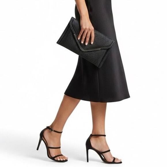 BCBGMaxAzria Iridescent Black Clutch Bag Womens OS Glam Retro Y2K Going Out - Picture 2 of 7